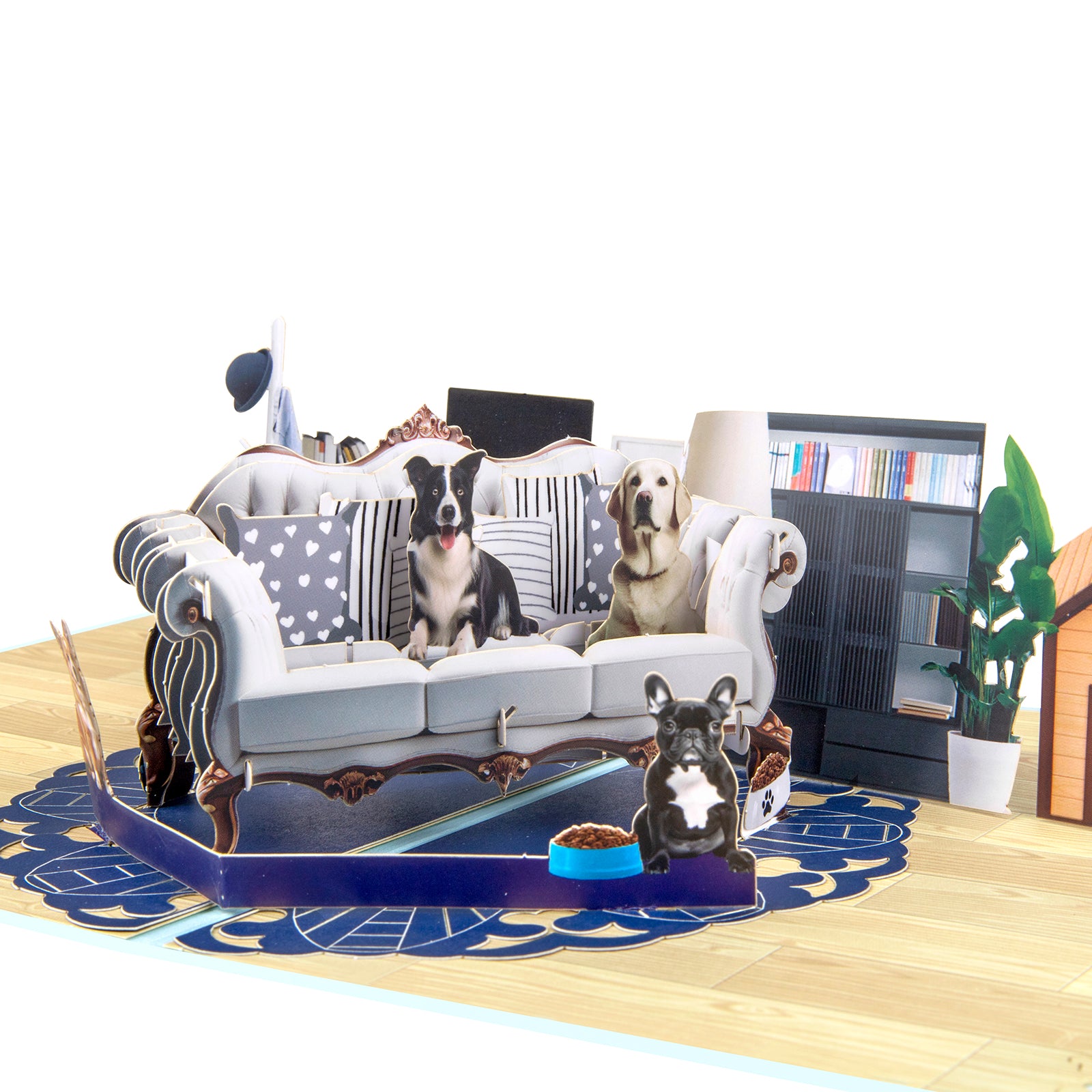 Dogs on a Sofa 3D Pop Up Card