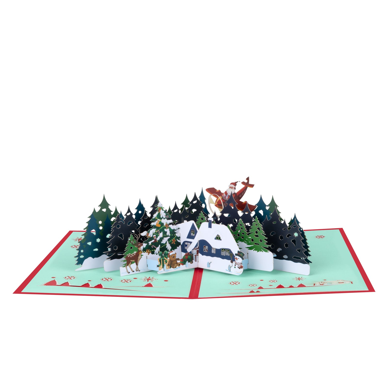 Forest Cabin Pop Up Card for Christmas Winter