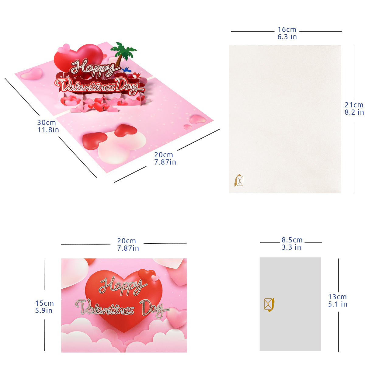 Romance 3D Happy Valentine's Day Pop Up Card