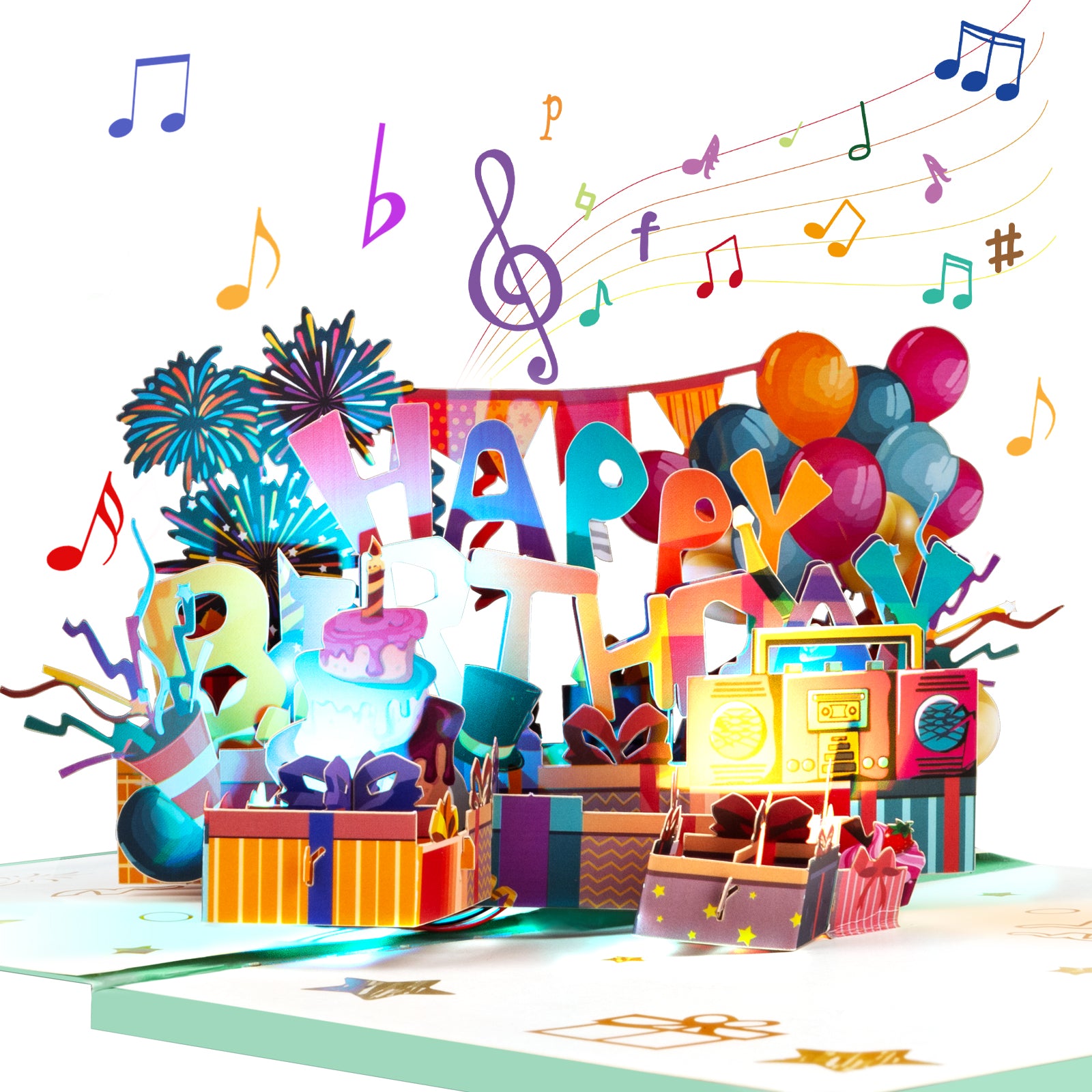 Musical Happy Birthday Pop Up Card with Music & Lights