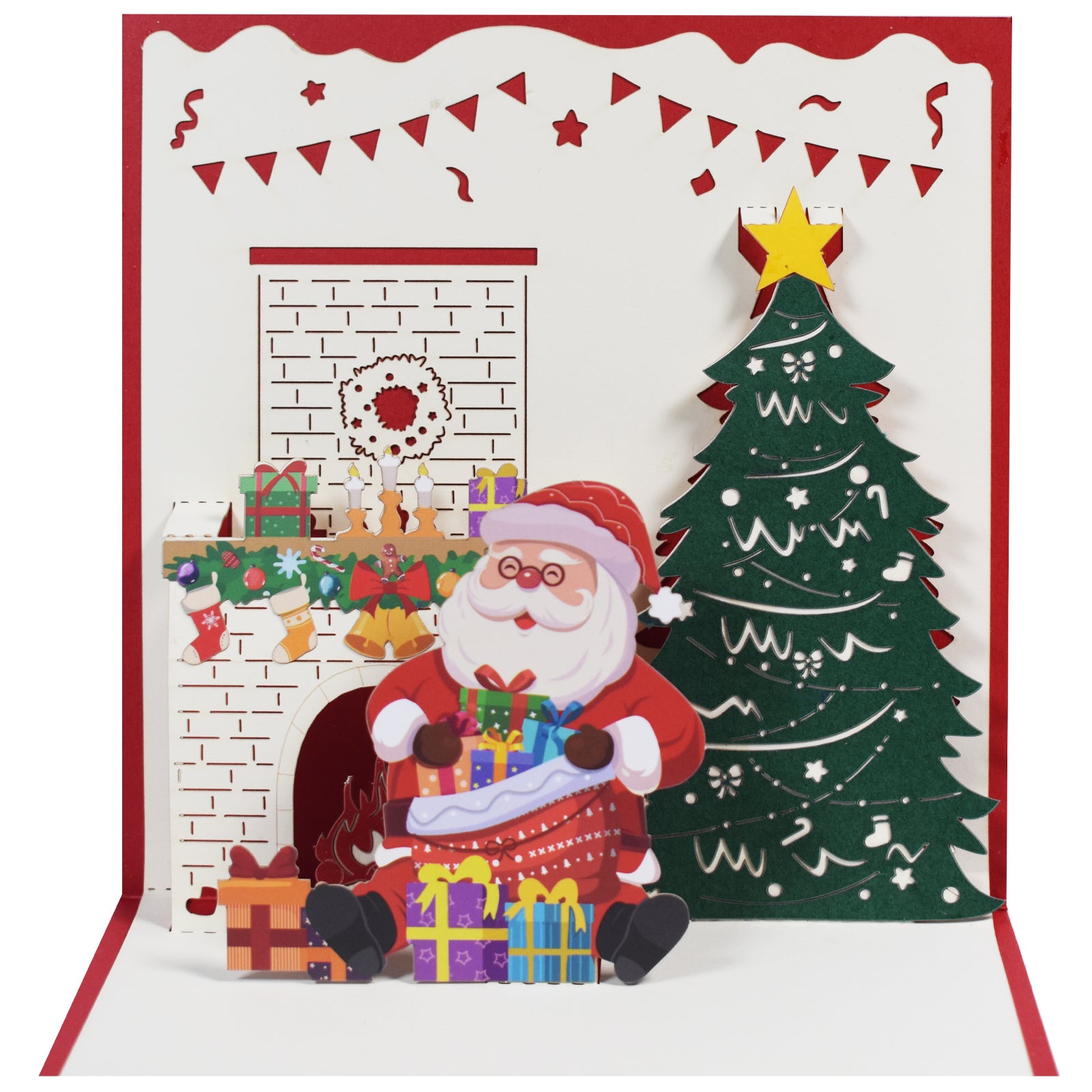 Santa Fireplace Pop Up Card for Christmas