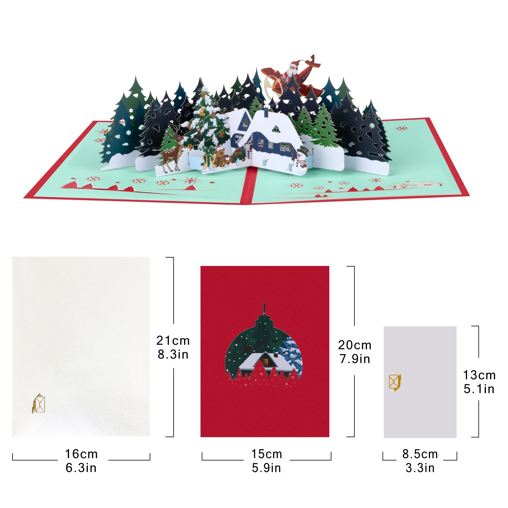 Forest Cabin Pop Up Card for Christmas Winter