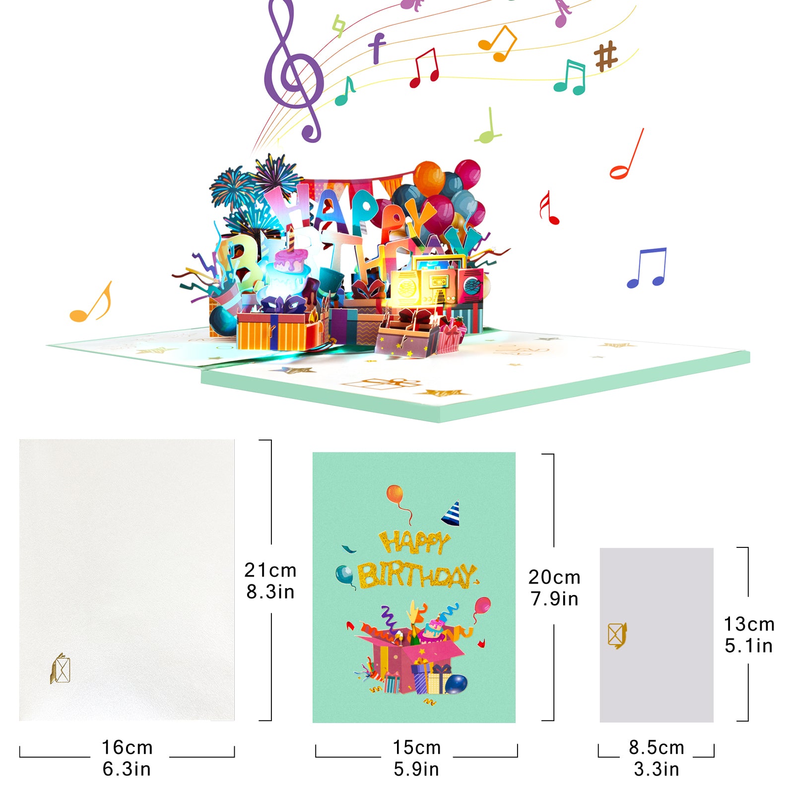 Musical Happy Birthday Pop Up Card with Music & Lights